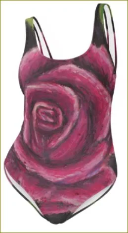 Rosy Pink ~ One-Piece Swimsuit Strappy Back Bikini