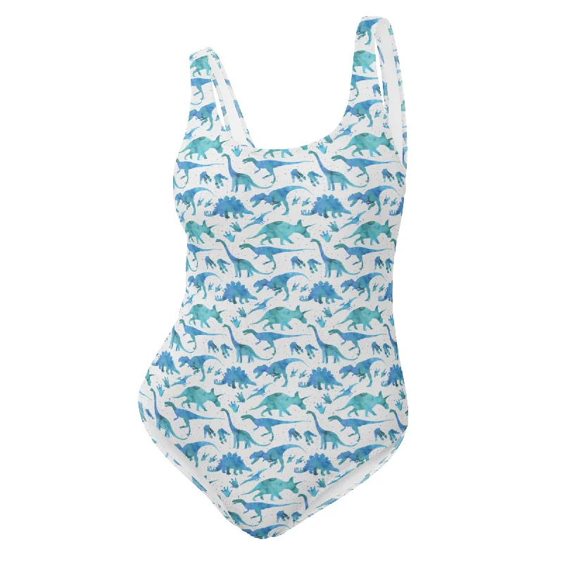 Blue Watercolor Dinos - Women's Swimsuit Comfortable Swim Shorts