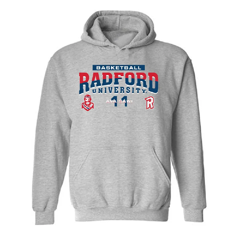 Radford - NCAA Women's Basketball : Ava Sawi - Classic Fashion Shersey Hooded Sweatshirt Hoodie with Magnetic Closure Innovative Modern