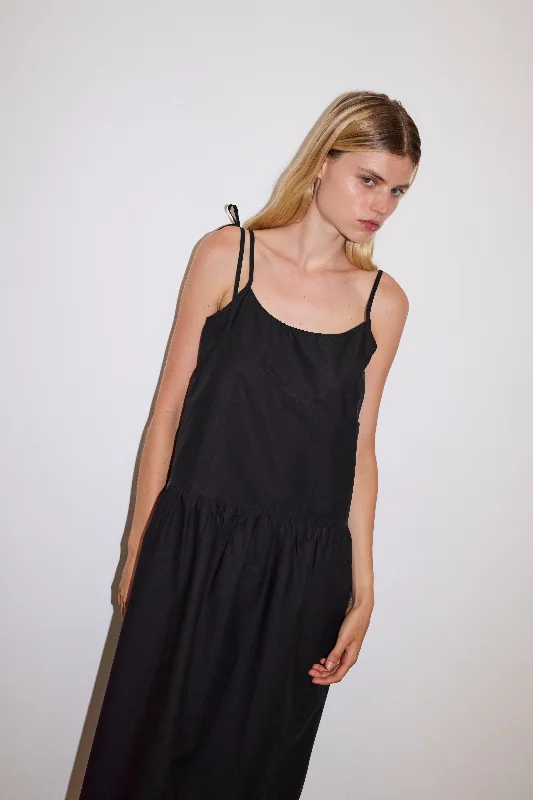 Double Layer Dress - Black Tunics Cozy soft