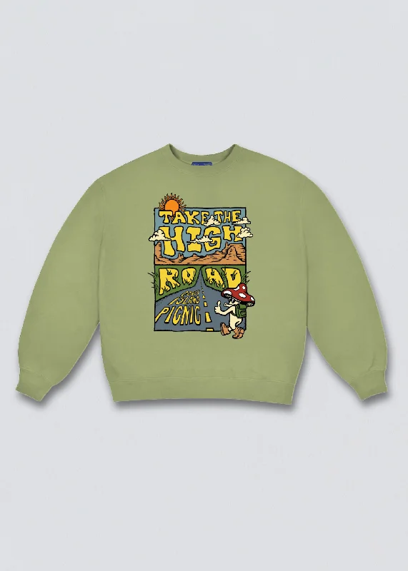Take the High Road Graphic Sweatshirt Hoodie Crop Top Short Trendy