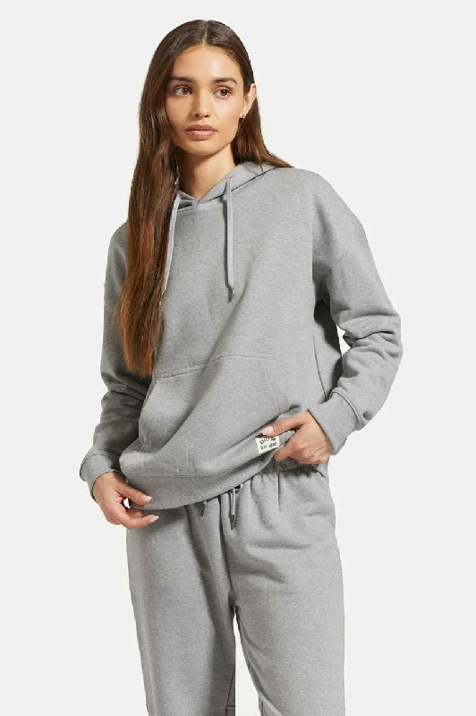 Cross Loop French Terry Hoodie - Heather Grey Hoodie with Fur Luxurious Winter