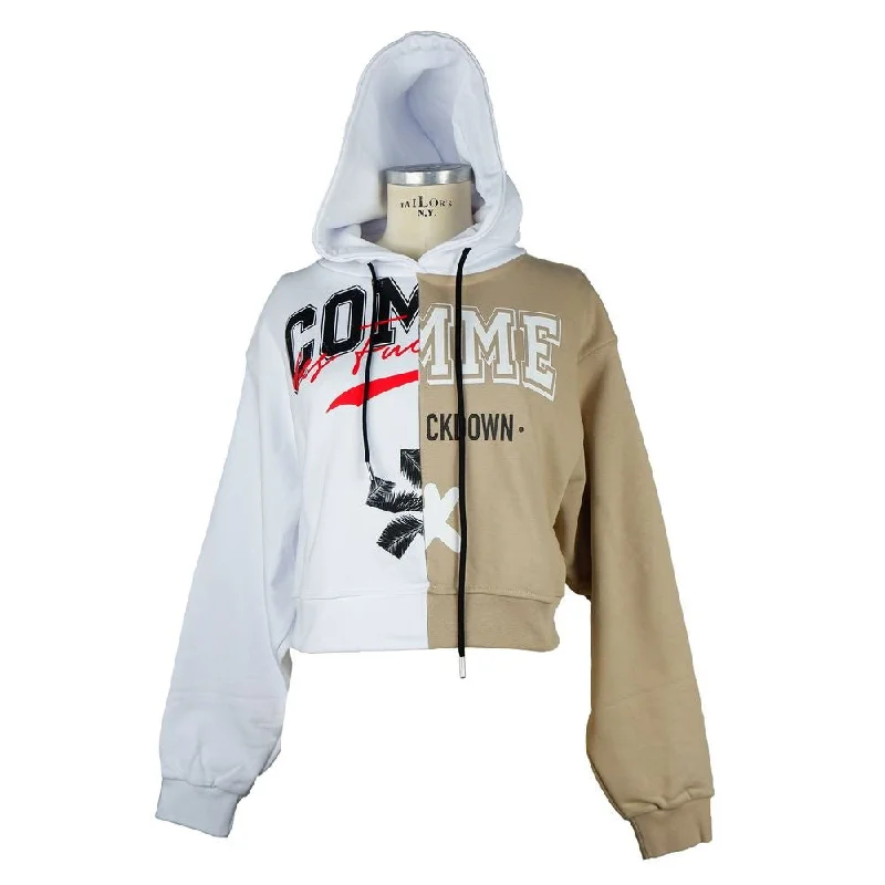Comme Des Fuckdown Chic Two-Tone Graphic Hooded Sweatshirt Hoodie Jacket Zipper Layering