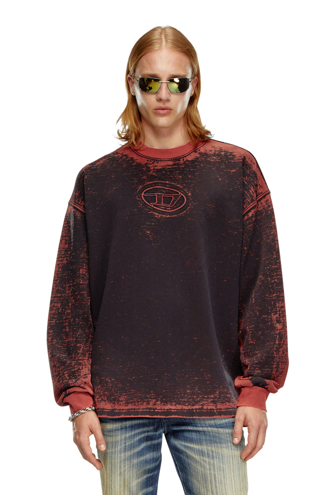 Burnout sweatshirt with embossed Oval D Hoodie with Monochrome Minimalist Simple