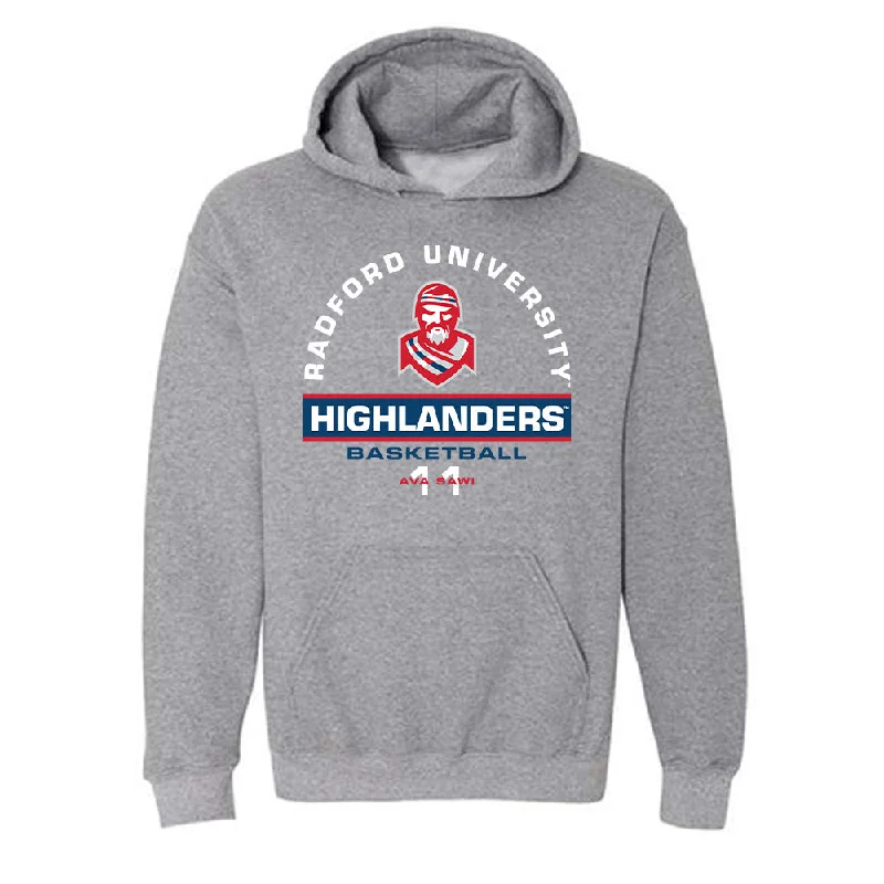 Radford - NCAA Women's Basketball : Ava Sawi - Classic Fashion Shersey Hooded Sweatshirt Hoodie with Hem Patch Decorative Personalized