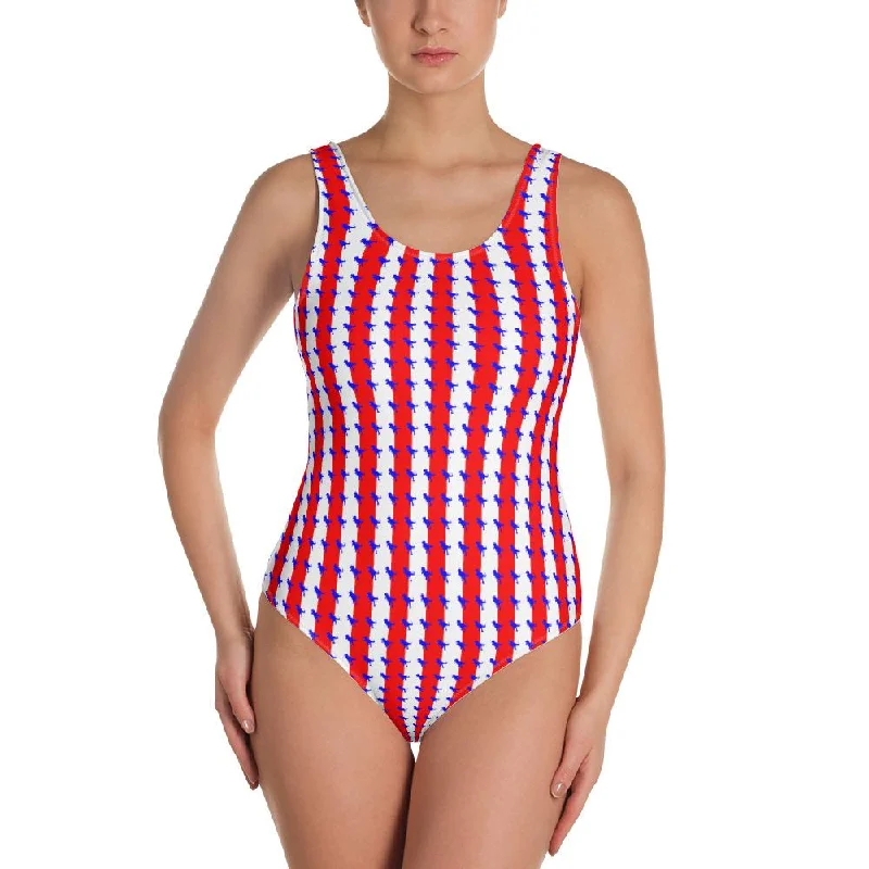 Womens Dinosaur Swimsuit - American T-Rex Push-Up Bikini Bottoms