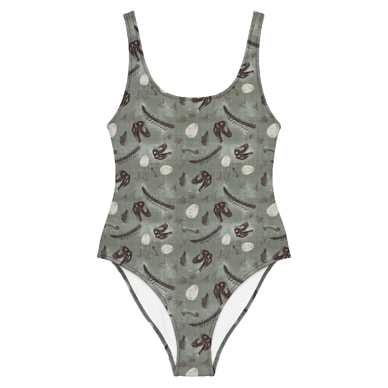Ancient Relics - Women's Dinosaur One-Piece Swimsuit Retro-Inspired Bikini Set