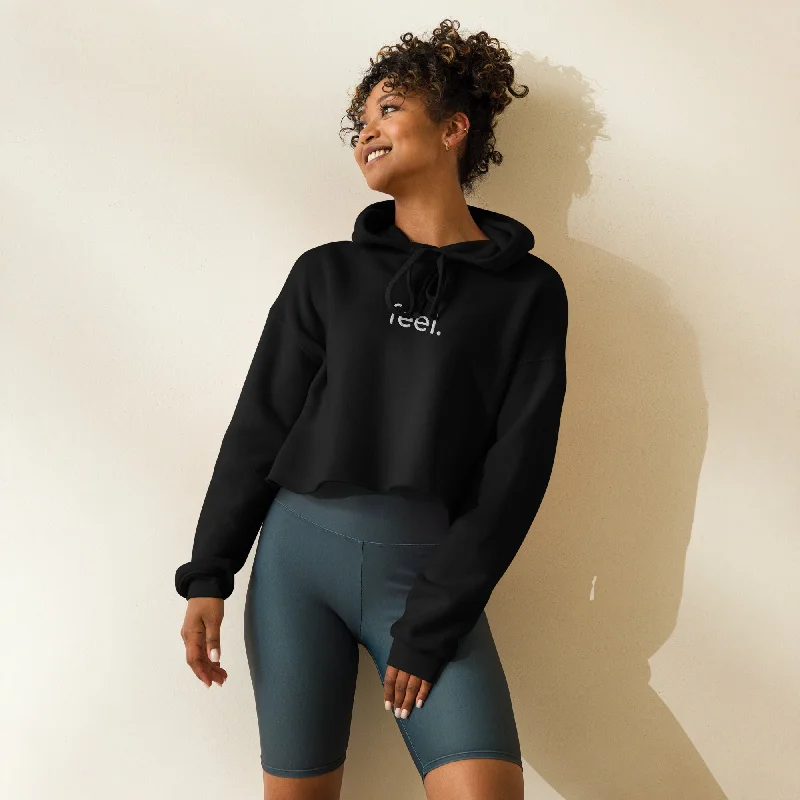 Cozy Crop Hoodie Hoodie with Hem Frayed Vintage Worn