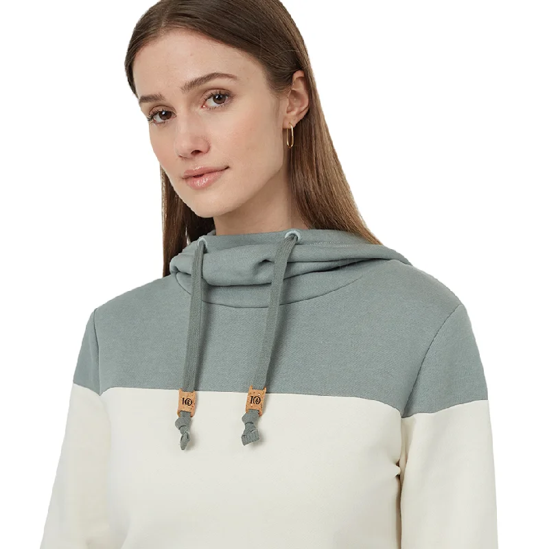 Women's TreeFleece Blocked Banshee Hoodie (Eucalyptus Heather/Undyed/Meteorite Black) Hoodie with Lace Feminine Delicate