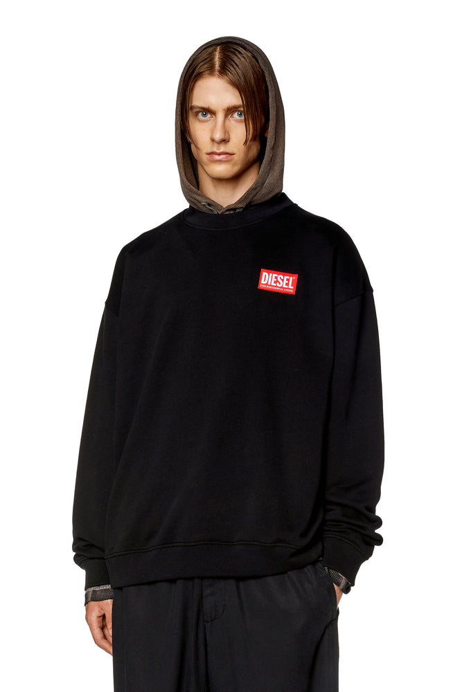 Oversized sweatshirt with logo patch Hoodie with Typography Text Message