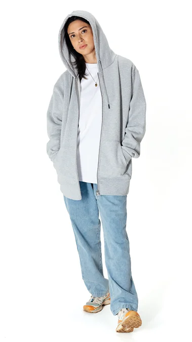 Taikan Custom Full Zip Hoodie Hoodie with Hem Frayed Vintage Worn