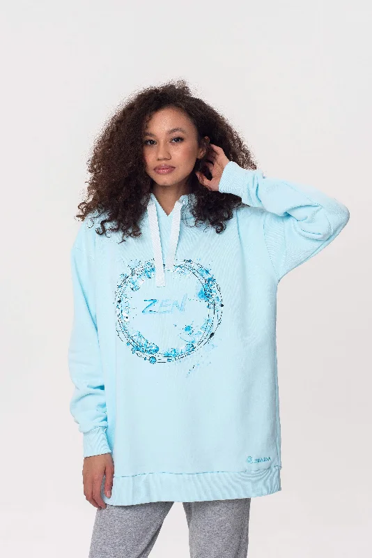 Women's hoodie "Zen" Hoodie with Frayed Bohemian Relaxed