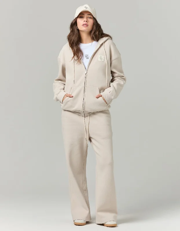 Signature Hoodie - Buff Hoodie with Mock Neck Collared Structured