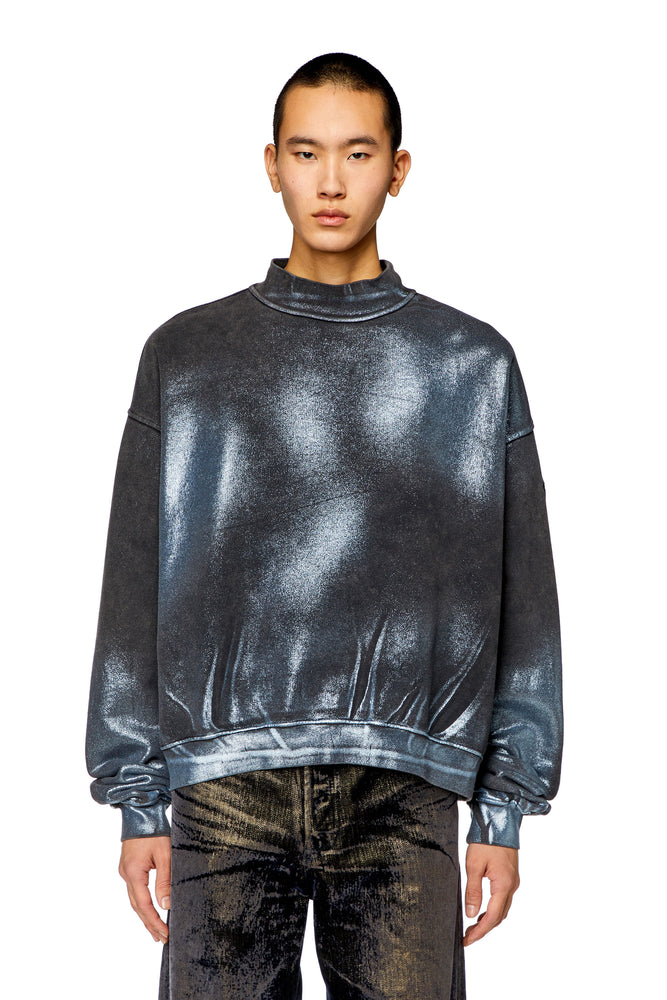 Faded metallic sweatshirt Hoodie with Slit Hem Functional Movement