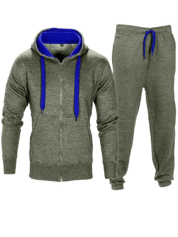 Contrast Pattern - Khaki/blue