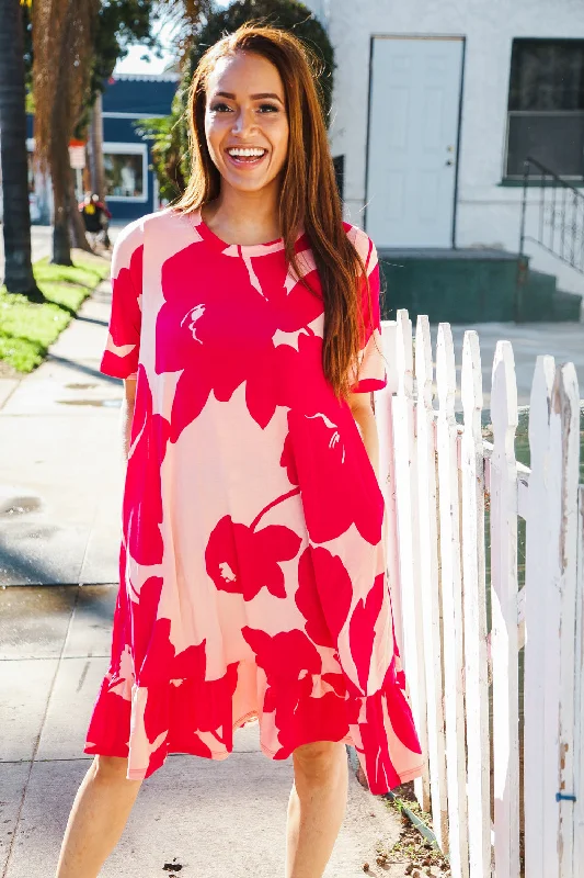 Fuchsia & Coral Big Floral Dress Tunics Review highly