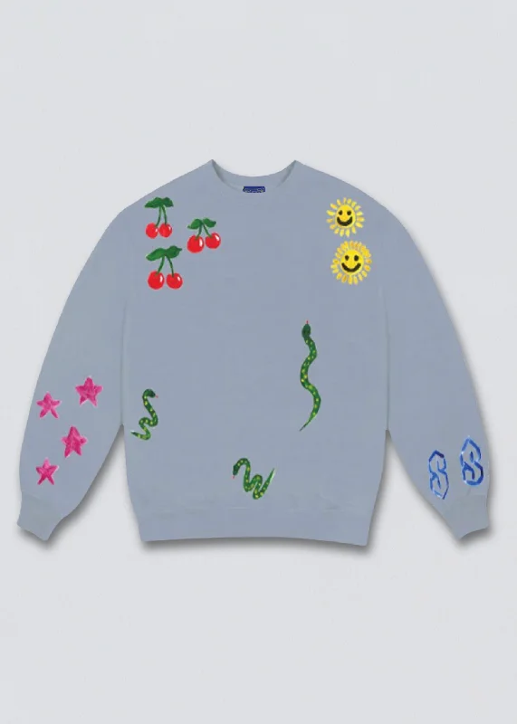 Art Doodles Puff Print Sweatshirt Hoodie with Print Artistic Unique