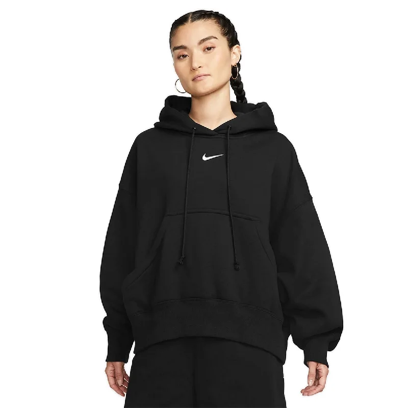 Nike Phoenix Fleece Over-Oversize Hoodie DQ5858-010 - schwarz Hoodie with Slit Hem Functional Movement