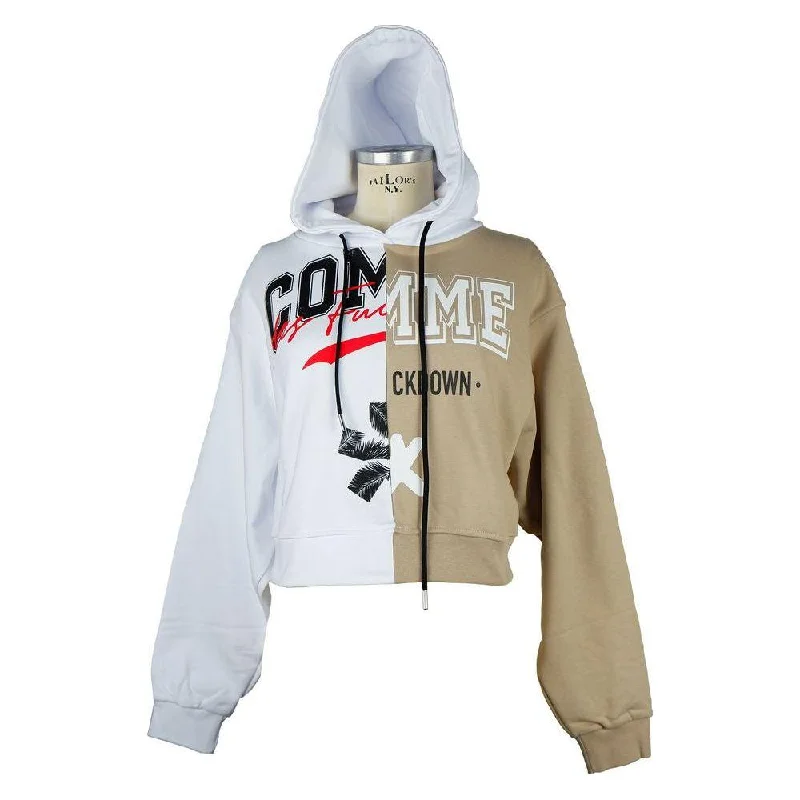 Comme Des Fuckdown Chic Two-Tone Graphic Hooded Sweatshirt Hoodie with Illustration Artistic Creative