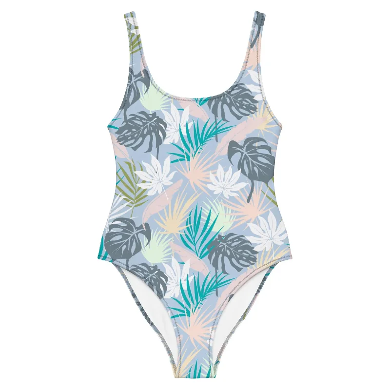 Pastel Paradise One-Piece Swimsuit Elegant Ruffle Swimsuit