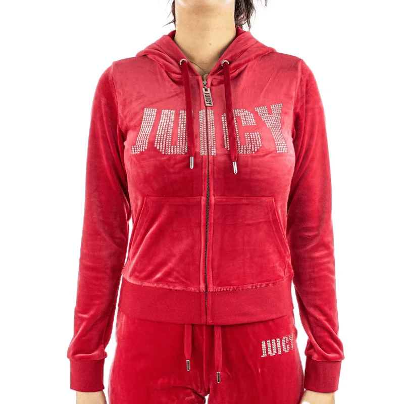 Juicy Couture Impact Evy Zip Hoodie JCBAS125861-122 - rot Hoodie with Typography Text Message