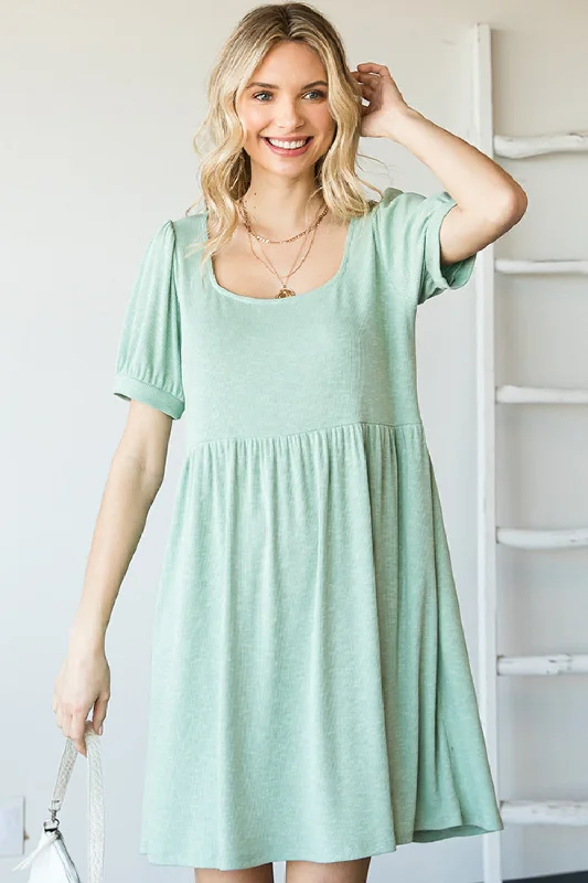 Mint Two Tone Ribbed Dress Tunics Long Elegant