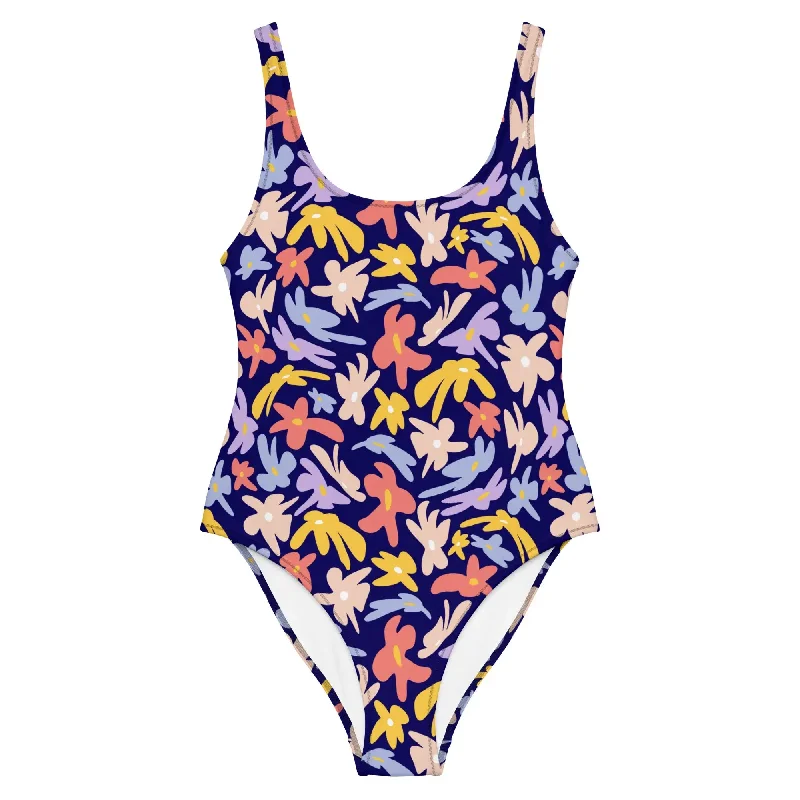 Floral One-Piece Swimsuit Full Coverage Swimsuit