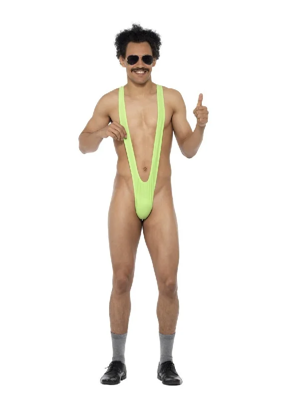 Borat Mankini Adult Lime Green Costume Swimsuit Stylish Cover-Up Set
