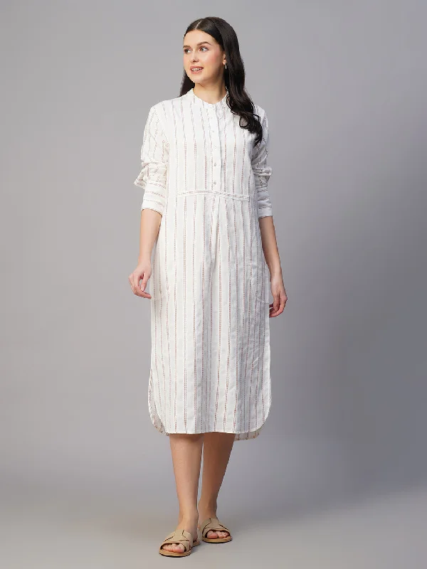 Women's Rust/Natural Cotton Linen Boxy Fit Dress Tunics Satin smooth