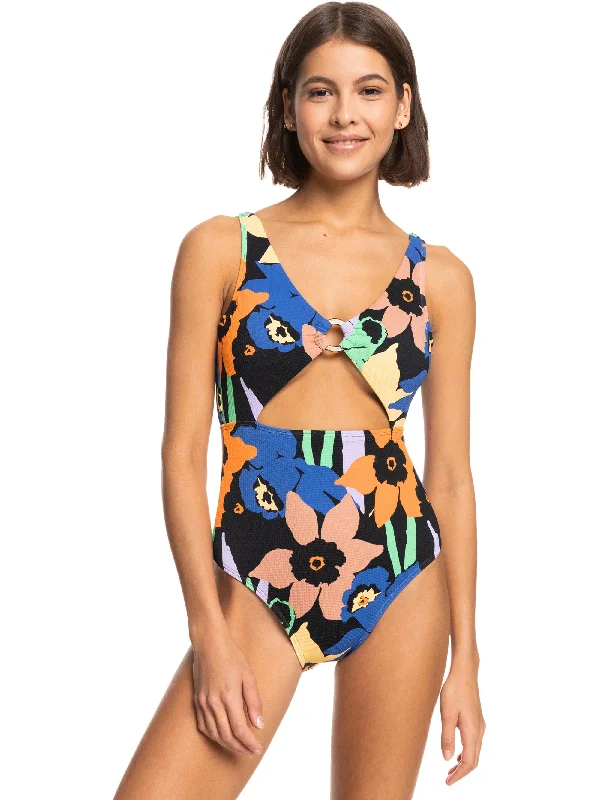 Womens Color Jam One-Piece Swimsuit Vintage Swimwear Look