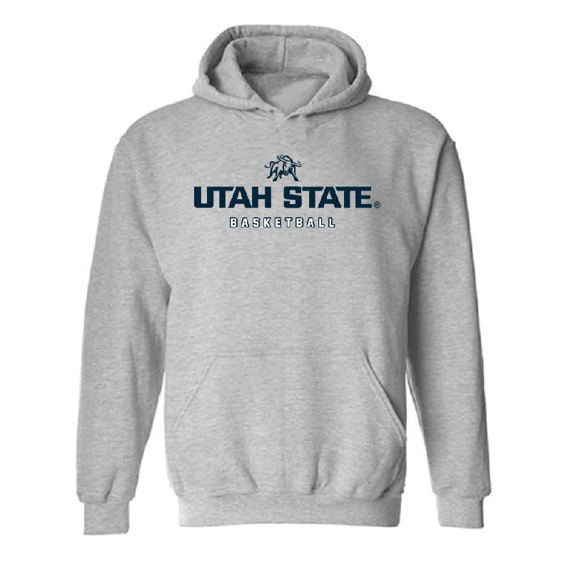 Utah State - NCAA Women's Basketball : Isabella Tanedo - Hooded Sweatshirt Hoodie with Neon Bright Vibrant
