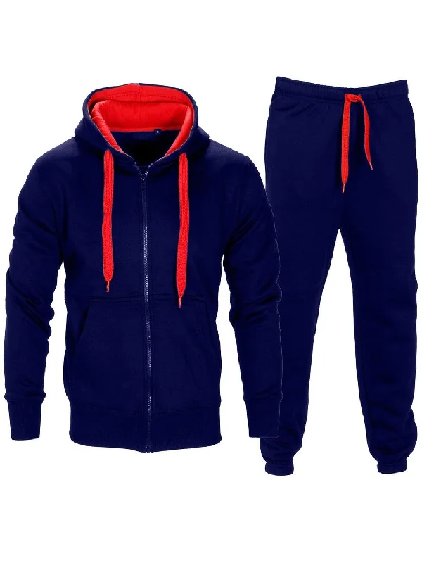 Contrast Pattern - Navy/red