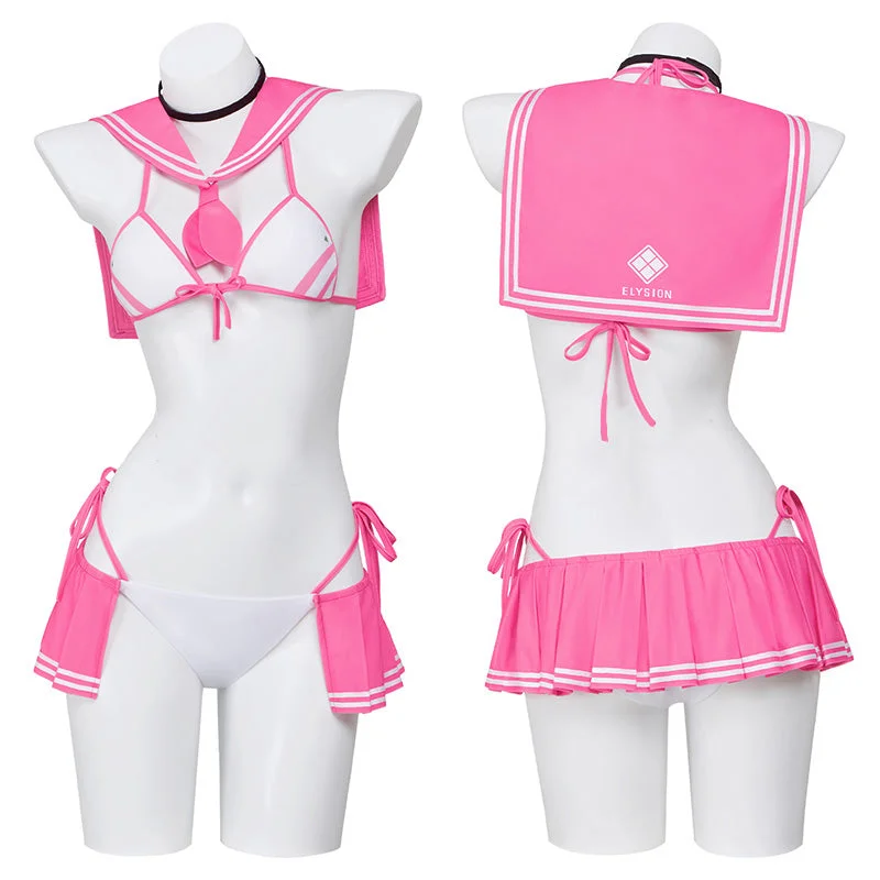 Goddess of Victory: Nikke Neon Summer Swimsuit Cosplay Costume Strap Bikini Set