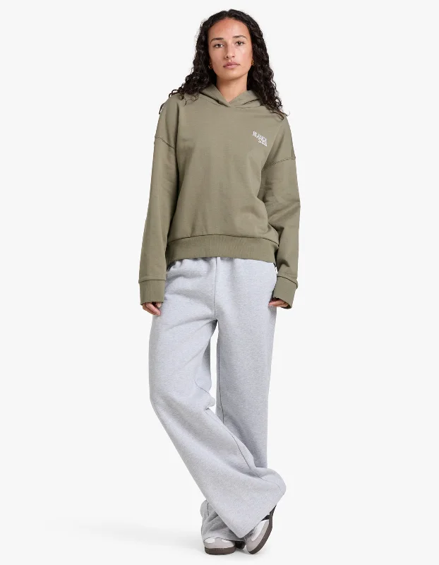 Melanie Hoodie - Sage Hoodie with Hem Patch Decorative Personalized