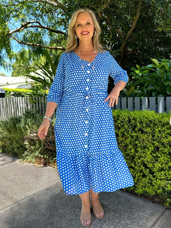 Dot Royal Dress Tunics Summer linen