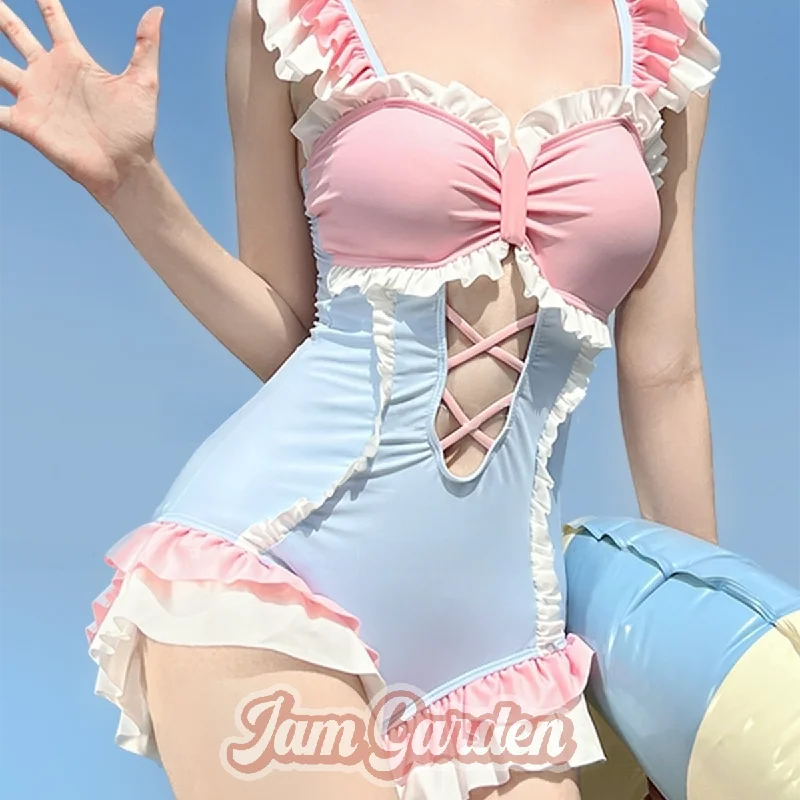 Dopamine Girl Lolita Cute One-Piece Sexy Swimsuit Sexy Cutout Swimsuit