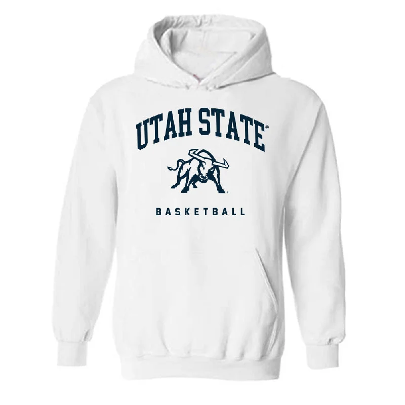 Utah State - NCAA Women's Basketball : Gracie Johnson - Hooded Sweatshirt Hoodie with Earth Tones Natural Calm