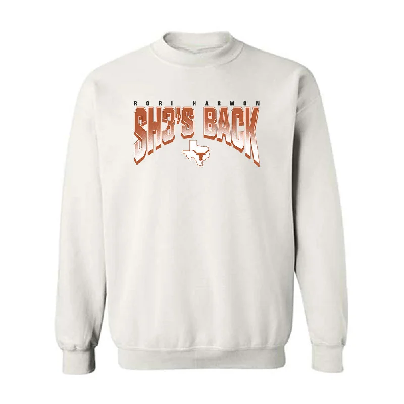Texas - NCAA Women's Basketball : Rori Harmon - Statement Crewneck Sweatshirt Hoodie with Rolled Sleeves Casual Relaxed