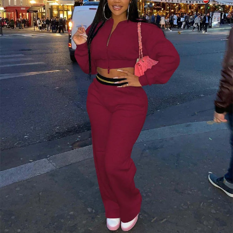 Fleece Sweatshirt Sports And Leisure Two Piece Suit Hoodie with Fur Luxurious Winter