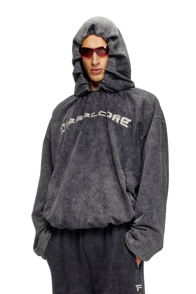 Hoodie With Denim Effect Hoodie with Slim Fit Tailored Modern