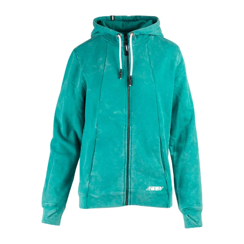 A-Frame Full-Zip Hoodie Hoodie with Hem Elastic Stretchable Comfortable