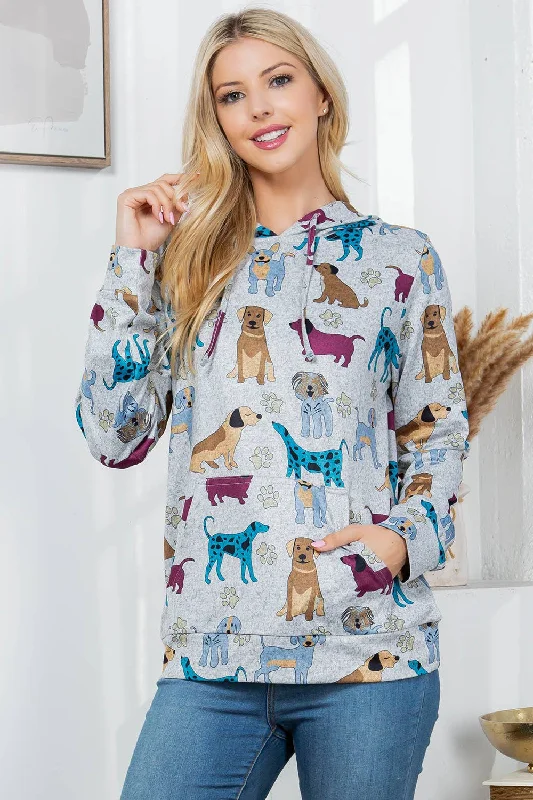 Dog Hoodie w/Pocket Hoodie with Hem Applique Textured Unique