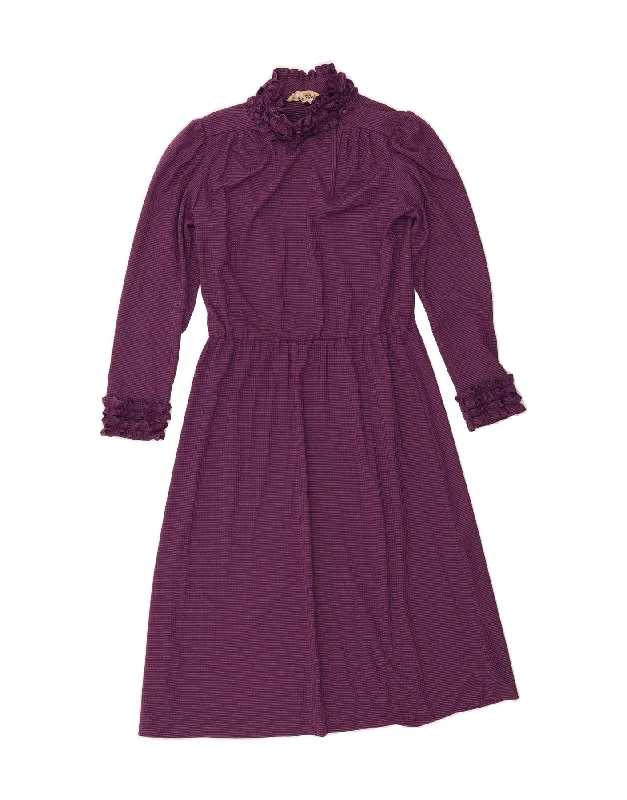 VINTAGE Womens A-Line Dress UK 10 Small Purple Pinstripe Polyester Tunics Recommended stylist VINTAGE Womens A-Line Dress UK 10 Small Purple Pinstripe Polyester Tunics Recommended stylist