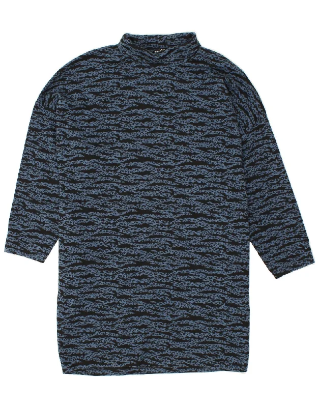 WHISTLES Womens Long Sleeve Jumper Dress UK 16 Large Blue Animal Print Tunics Chic elegant