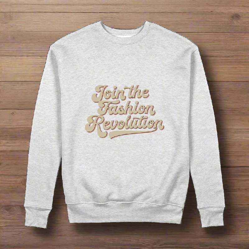 Join The Revolution 100% Organic Cotton Womens Graphic Sweatshirt Hoodie with Hem Elastic Stretchable Comfortable
