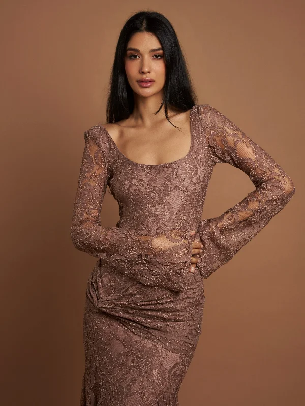 Wifey Lace Dress Beige Tunics Spring floral