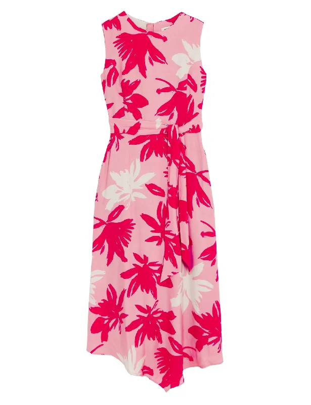 Printed Round Neck Midi Shift Dress Tunics Trendy modern