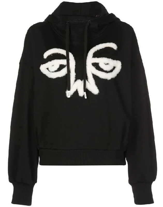 SIGNATURE CAPE HOODIE BLACK Hoodie with Front Slit Layering Stylish