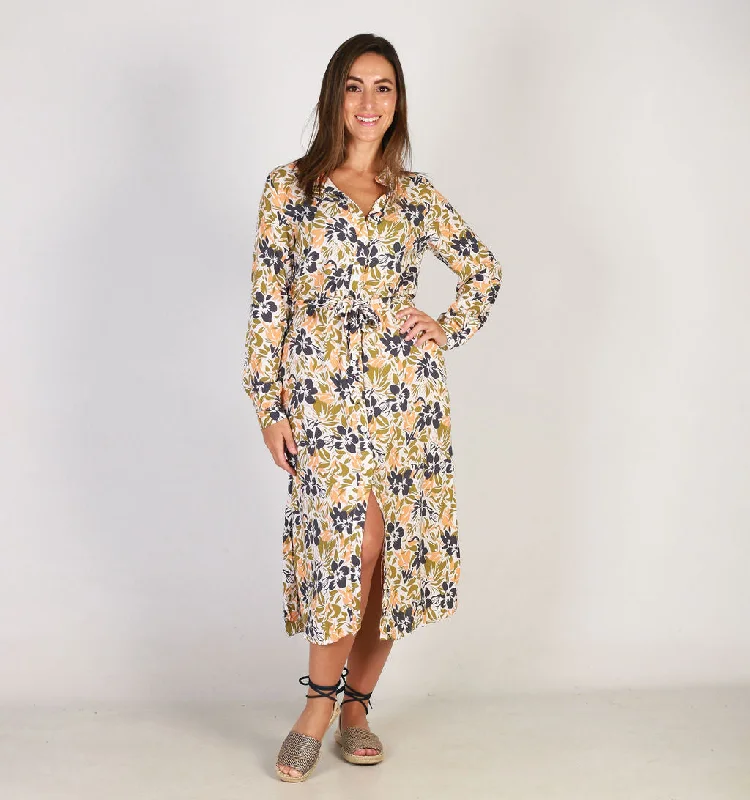 MANDRIN COLLAR DRESS WTIE-MULTI Tunics Versatile functional