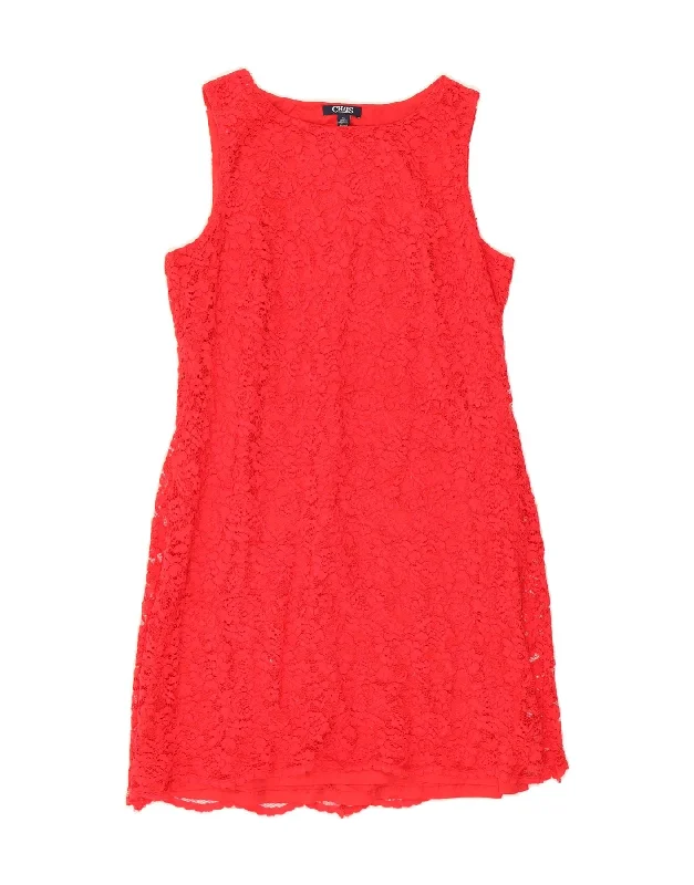 CHAPS Womens Sleeveless A-Line Dress US 16 2XL Red Nylon Tunics Winter warm